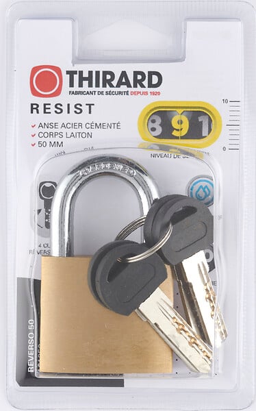 THIRARD - Cadenas REVERSO 50 mm 4 clés réversibles - large