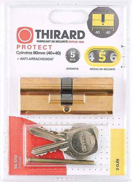 THIRARD - Cylindre STD 40x40 mm 3 clés - large