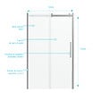 AURLANE - Porte de douche 140x200 cm + 1 porte coulissante verre trempé 8mm - sens d'ouverture réversible - vignette