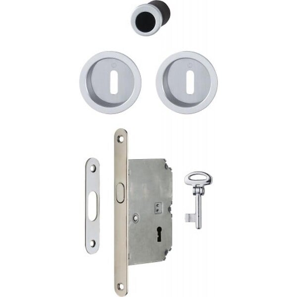 HOPPE - SET  POUR PORTE COULISSANTE F94 CHR SAT A CLE L - large