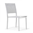 OVIALA - Chaise de jardin aluminium et textilène blanc - Nice - vignette