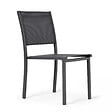 OVIALA - Chaise de jardin aluminium et textilène gris - Nice - vignette
