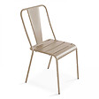 OVIALA - Chaise de jardin bistrot en métal taupe - Dieppe - vignette