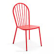 OVIALA - Chaise bistrot de jardin en métal rouge - Honfleur - vignette