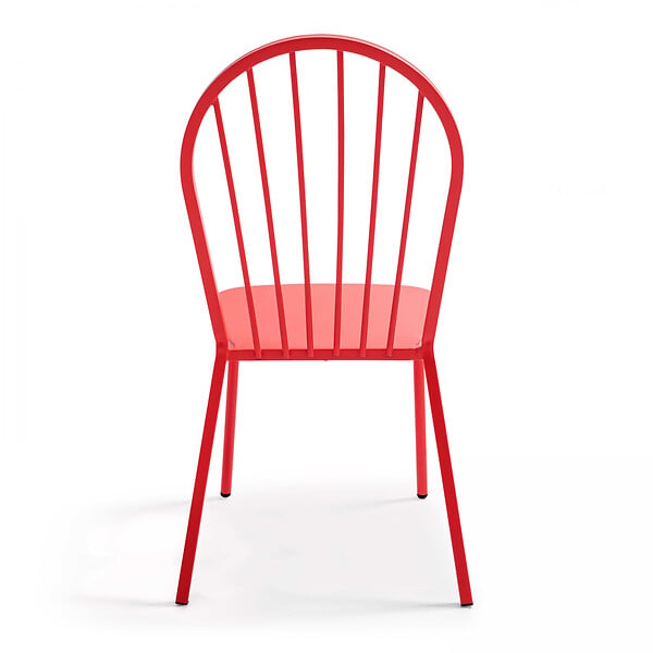OVIALA - Chaise bistrot de jardin en métal rouge - Honfleur - large