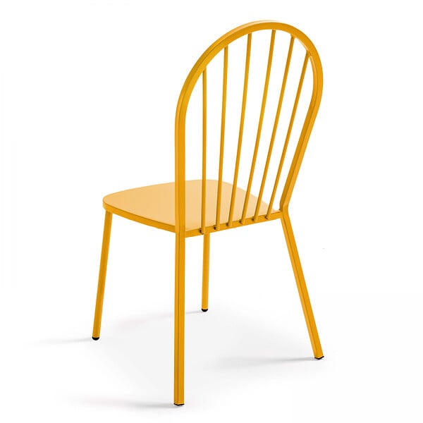 OVIALA - Chaise bistrot en métal jaune - Honfleur - large