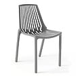 OVIALA - Chaise de jardin ajourée en plastique gris - Paris - vignette