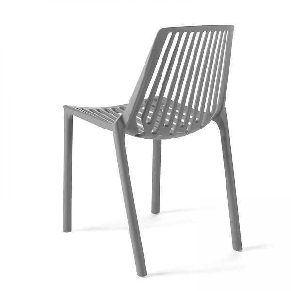 OVIALA - Chaise de jardin ajourée en plastique gris - Paris - large