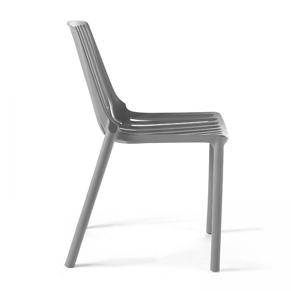OVIALA - Chaise de jardin ajourée en plastique gris - Paris - large