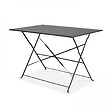 OVIALA - Table de jardin pliante acier gris 4 places - Rome - vignette