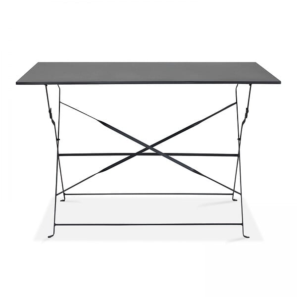 OVIALA - Table de jardin pliante acier gris 4 places - Rome - large