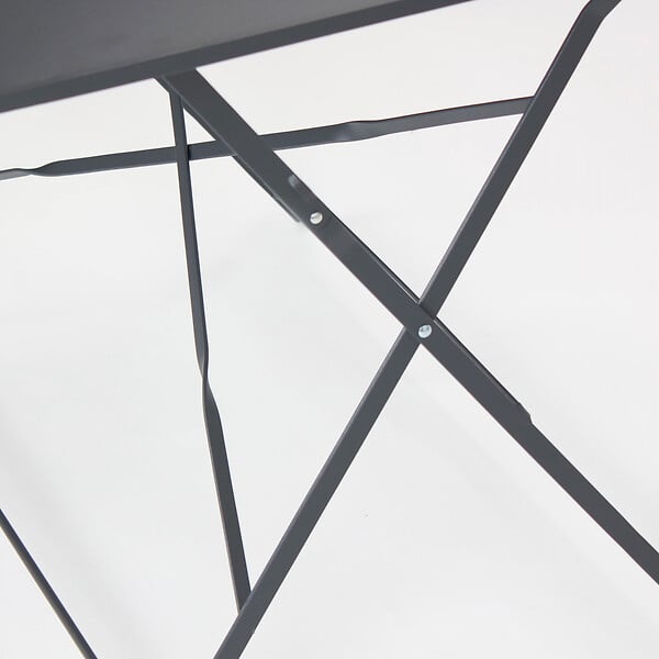 OVIALA - Table de jardin pliante acier gris 4 places - Rome - large