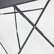 OVIALA - Table de jardin pliante acier gris 4 places - Rome - vignette