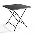 OVIALA - Table de jardin pliante carrée en acier 70 cm 4 places gris - Palavas - vignette