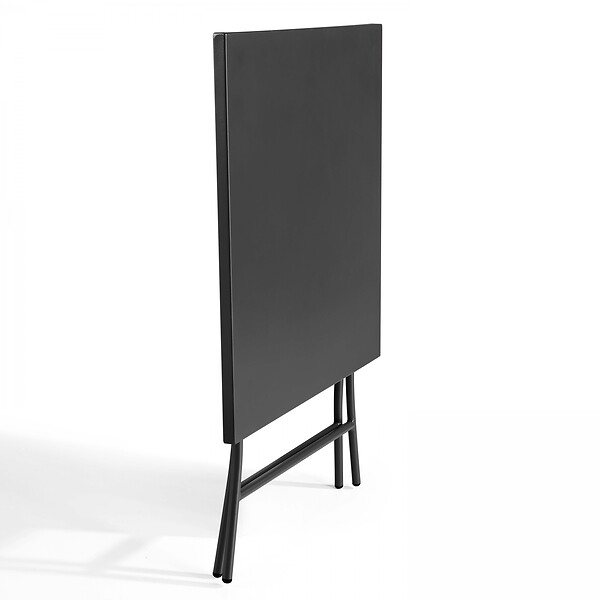 OVIALA - Table de jardin pliante carrée en acier 70 cm 4 places gris - Palavas - large