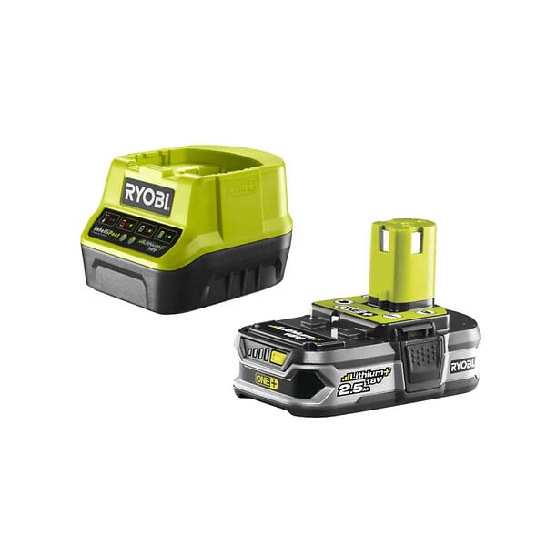 RYOBI - Pack RYOBI Meuleuse d'angle brushless 18V One+ R18AG7-0 - 1 Batterie 2.5Ah - 1 Chargeur rapide - kit 6 disque 125 mm - large