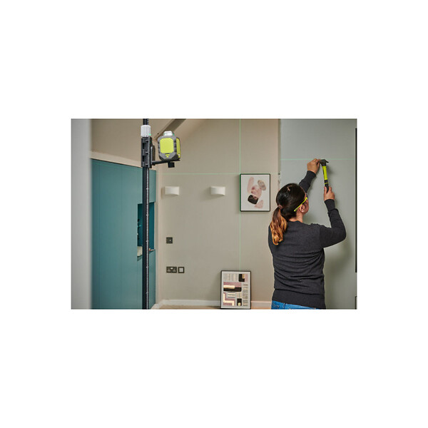 RYOBI - Laser 360° RYOBI RB360GLL vert portée 25 m - précision +/- 0,5 mm avec une pochette et 2 piles - large