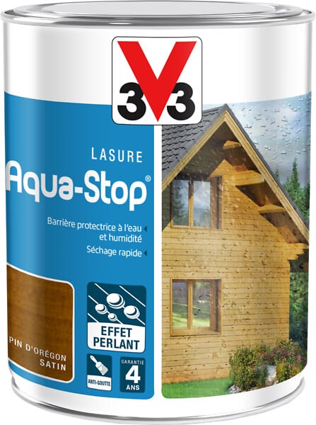 V33 BOIS - Lasure aqua-stop pin oregon 1 L - large