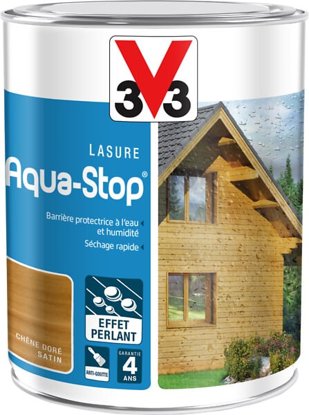V33 BOIS - Lasure aqua-stop chêne dore 1 L - large