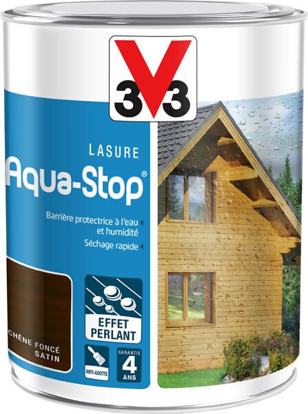 V33 BOIS - Lasure aqua-stop chêne fonce 1 L - large