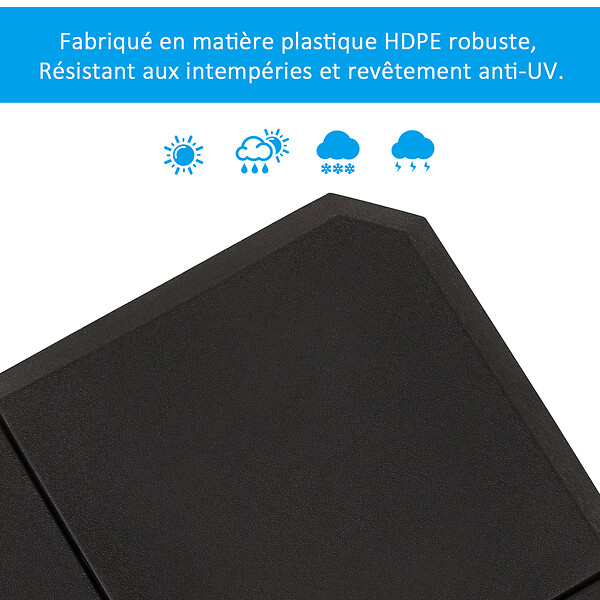 OUTSUNNY - Pied de parasol lot de 4 dalles pour parasol à lester dim. tot. 100L x 100l x 9,5H cm HDPE noir - large