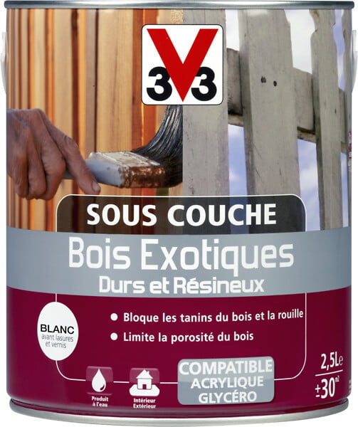 V33 BOIS - Sous-couche bois exotiques - Blanc - 2.5L - large
