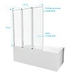 AURLANE - Pare baignoire Pivotant 3 Volets Blanc - 125x143 cm - Verre Trempé 4 mm - ZAGGY WHITE - vignette