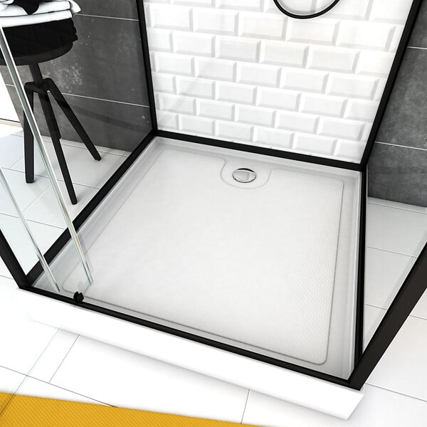 AURLANE - Cabine de douche carrée 80x80x230cm à motif carreaux de métro - UNDERGROUND SQUARE 80 - large