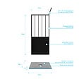 AURLANE - Pack Paroi de douche 90x200 cm noir mat + Receveur haut a poser 90X90cm - blanc effet pierre - vignette