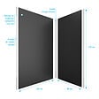 AURLANE - Pack de 2 Panneaux Muraux Aluminium NOIR 90+120x210 cm avec Profilés ANODISE BRILLANT - WALL'IT - vignette