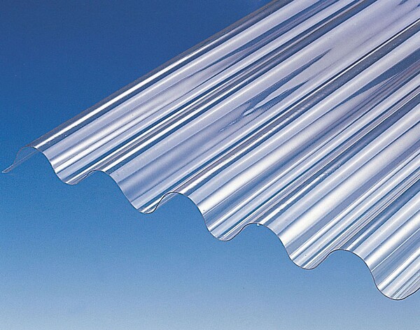 PEVEGLASS - Plaque PVC ondulé transparent PO 76-18 - 3x0,90m - large