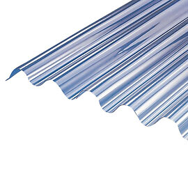 PEVEGLASS - Plaque PVC ondulé transparent PO 76-18 - 3x0,90m - large