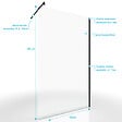 AURLANE - Paroi de Douche 120x200cm Verre Transparent - Barre de Fixation Extensible et Profil Noir - vignette