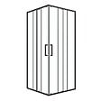 AURLANE - porte de douche carrée coulissante - verre sérigraphié noir 90x90 - vignette