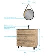 AURLANE - Pack Meuble SDB 80cm sur pieds 3 tiroirs Chene_Vasque blanche + Miroir Barber - TIMBER 80_Pack48 - vignette
