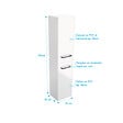 AURLANE - Colonne de salle de bain blanche 30x35x150 cm - 2 portes blanches poignees noir mat - STRUCTURA P015 - vignette