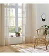 ATMOSPHERA - Voilage à œillets Beige effet lin avec motifs ajourés 140 x 240 cm - vignette