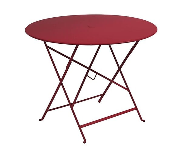 FERMOB - Table de jardin Bistro - Ronde - Acier - Piment - 6 personnes - large