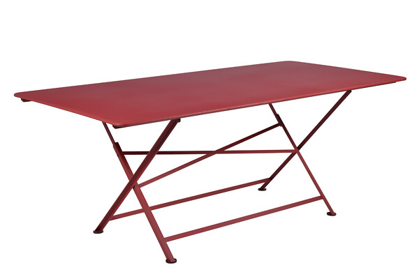 FERMOB - Table de jardin Cargo - Rectangulaire - Piment - 8 personnes - large