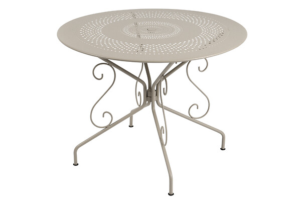 FERMOB - Table de jardin Montmartre - Acier - Muscade - 4 personnes - large