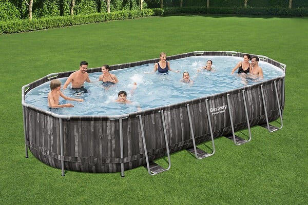 BESTWAY - PIS Power Steel, décor BOIS 732X366X122+FAC+B - large
