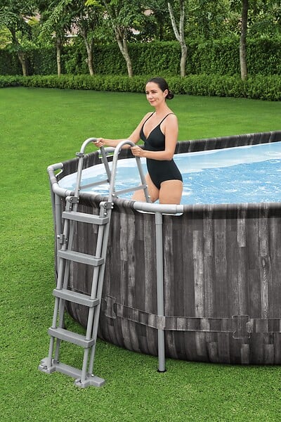 BESTWAY - PIS Power Steel, décor BOIS 732X366X122+FAC+B - large