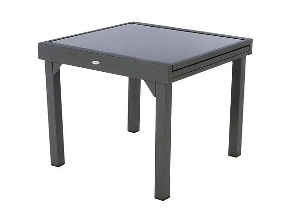 HESPERIDE - Ensemble repas table extensible carrée en verre Piazza + 8 chaises Modula - Hespéride - large