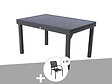 HESPERIDE - Ensemble repas rectangulaire extensible alu Graphite + 10 fauteuils Piazza - Hespéride - vignette