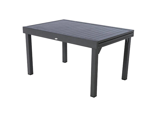 HESPERIDE - Ensemble repas rectangulaire extensible alu Graphite + 10 fauteuils Piazza - Hespéride - large