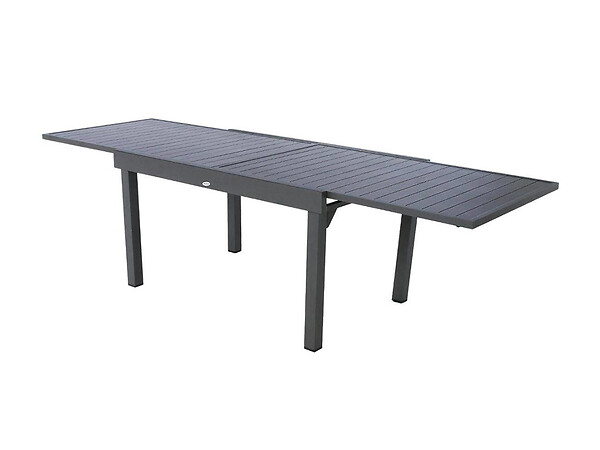 HESPERIDE - Ensemble repas rectangulaire extensible alu Graphite + 10 fauteuils Piazza - Hespéride - large
