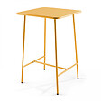 OVIALA - Table haute de jardin carrée en acier jaune - Palavas - vignette