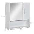KLEANKIN - Armoire murale miroir de salle de bain - 2 portes, étagères, niche - dim. 54L x 15,2l x 55,3H cm - MDF blanc - vignette
