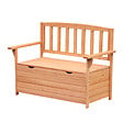 OUTSUNNY - Banc coffre de jardin 2 places dim. 112L x 58l x 84H cm - dossier à lattes - charge max. 280 Kg - bois sapin pré-huilé - vignette