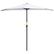 OUTSUNNY - Demi parasol - parasol de balcon - ouverture fermeture manivelle - acier polyester haute densité blanc - vignette